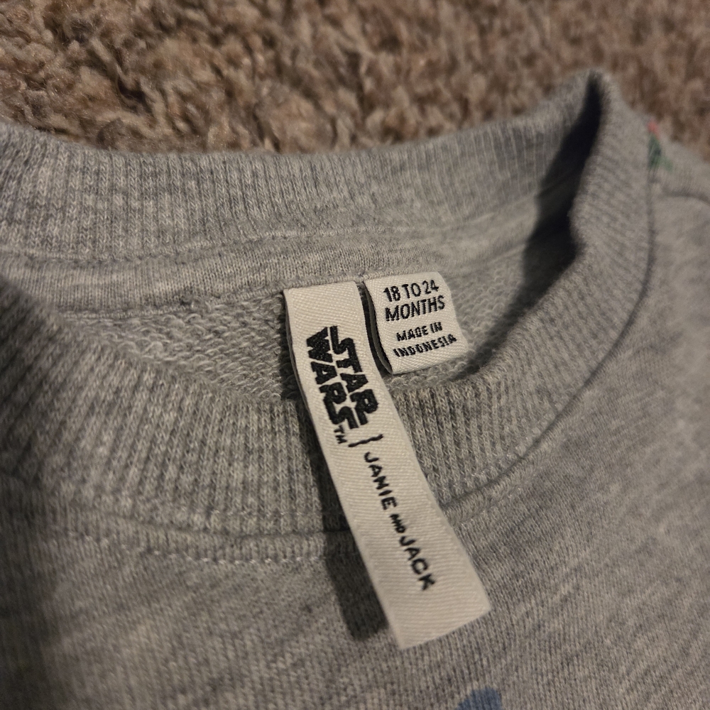 Janie and Jack Star Wars Toddler Gray Crewneck Sweater and Sweatshirt Set